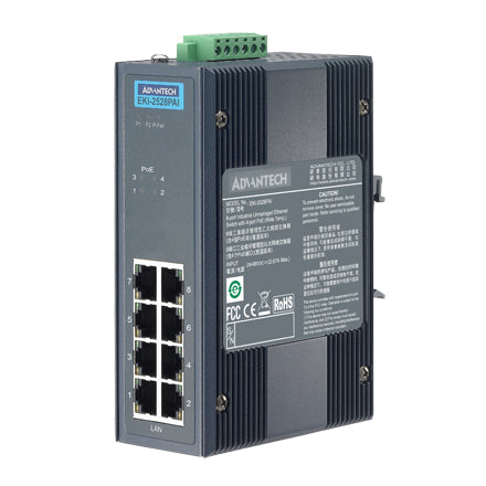 4FE PoE and 4FE Unmanaged Switch with power booster, 24-48VDC