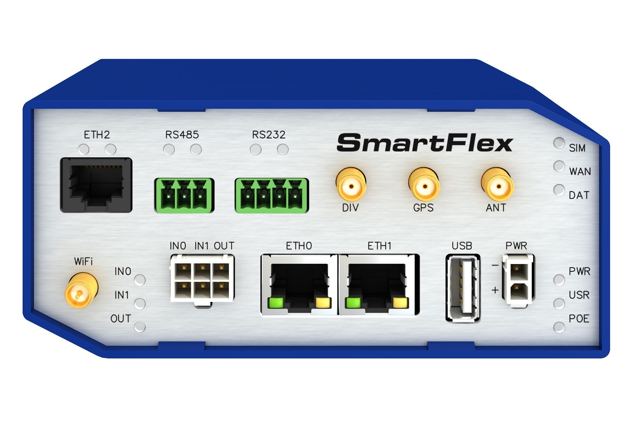 SR30818415-SWH 3XETH, PoE, WiFi, GPS, RS232, RS485, I/O, 2xSIM