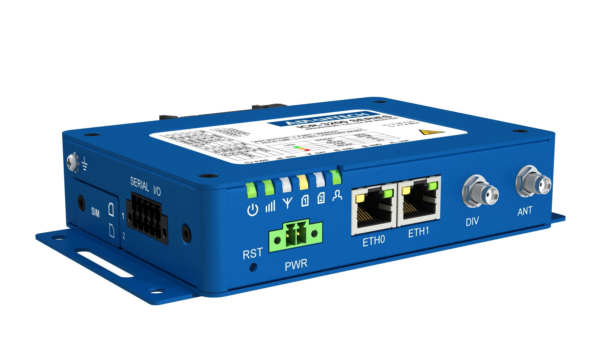 Advantech 4G router ICR-3232, 2x ETH, 2xSIM, rs232, rs485, i/o
